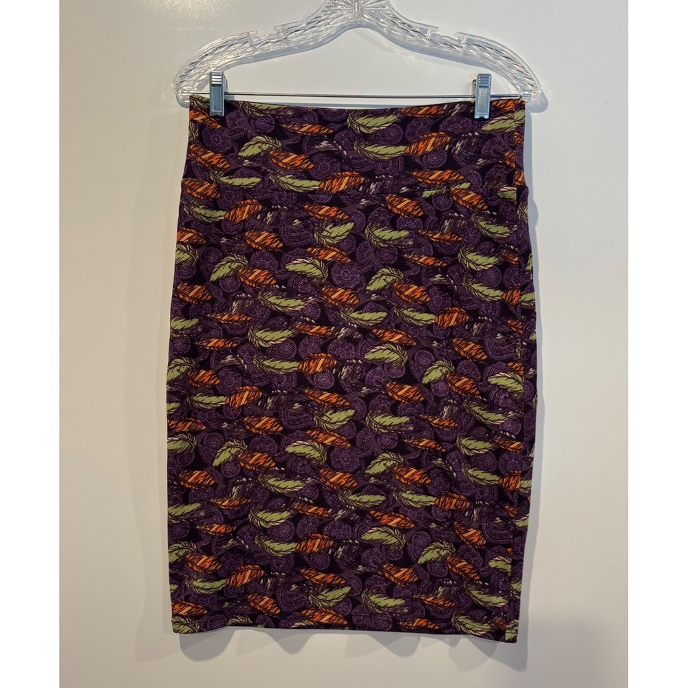 LuLaRoe Cassie Pencil Skirt Feather Paisley Print Womens Size Medium‎